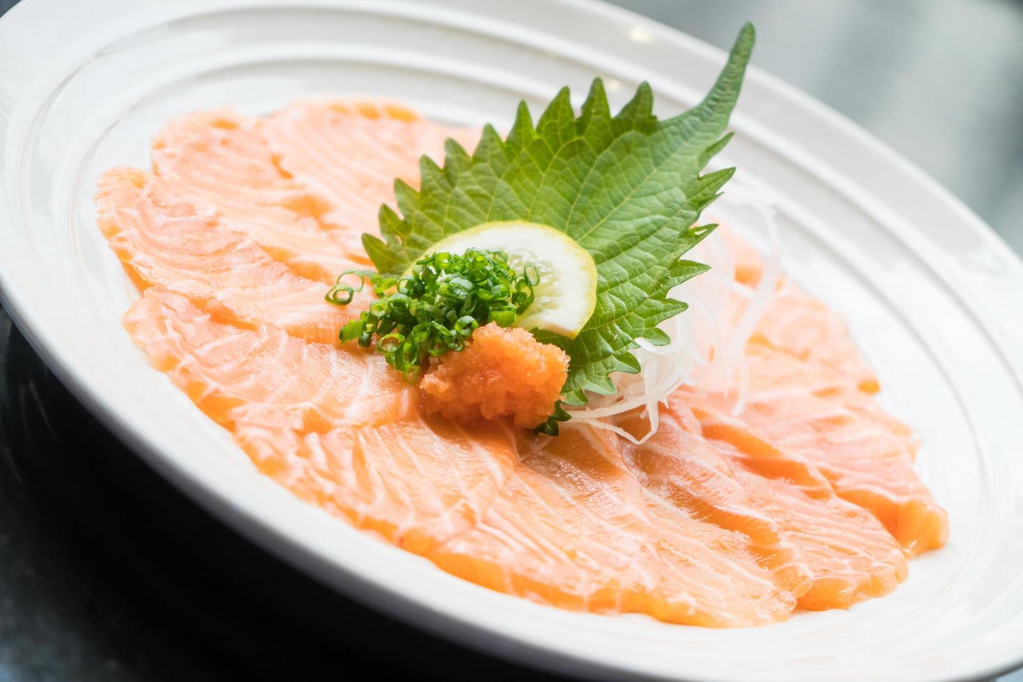 Raw fresh salmon sashimi photo