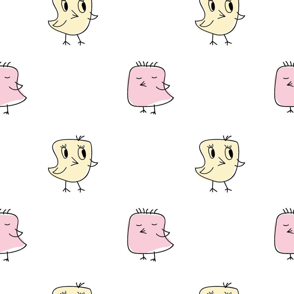 patrón sin costuras con pollo. huellas de pollo dibujadas a mano. vector ilustración escandinava. diseño para textiles para bebés, papel tapiz, web, telas y decoración