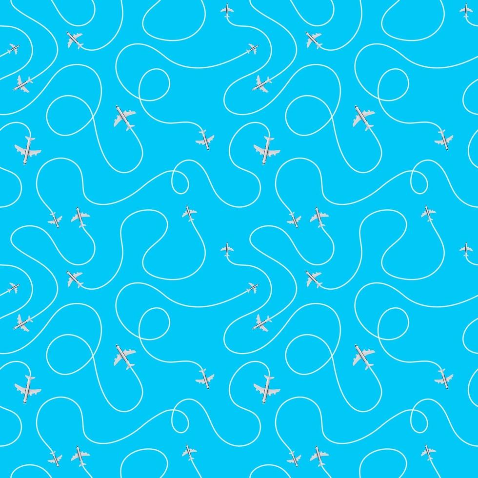 Seamless background with modern aircrafts vector