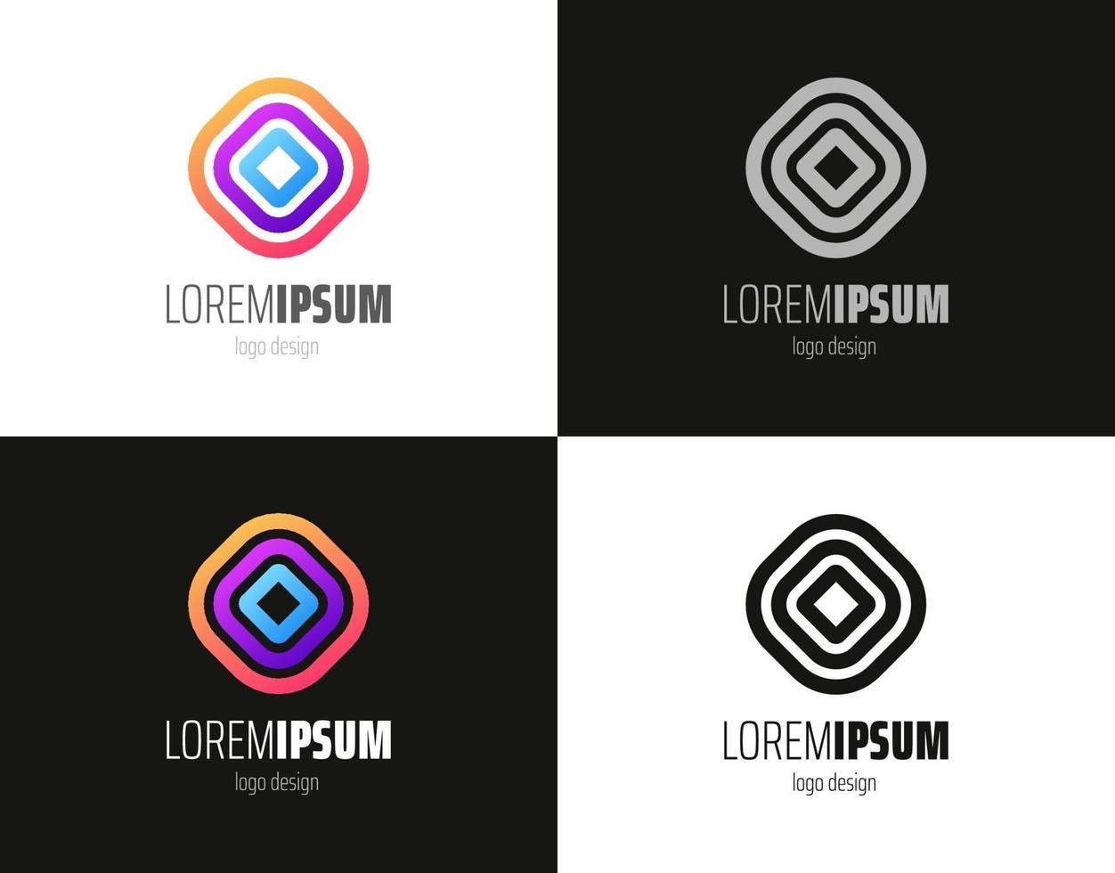 plantilla de vector de logotipo de empresa. diseño de logotipo colorido en diferentes orígenes