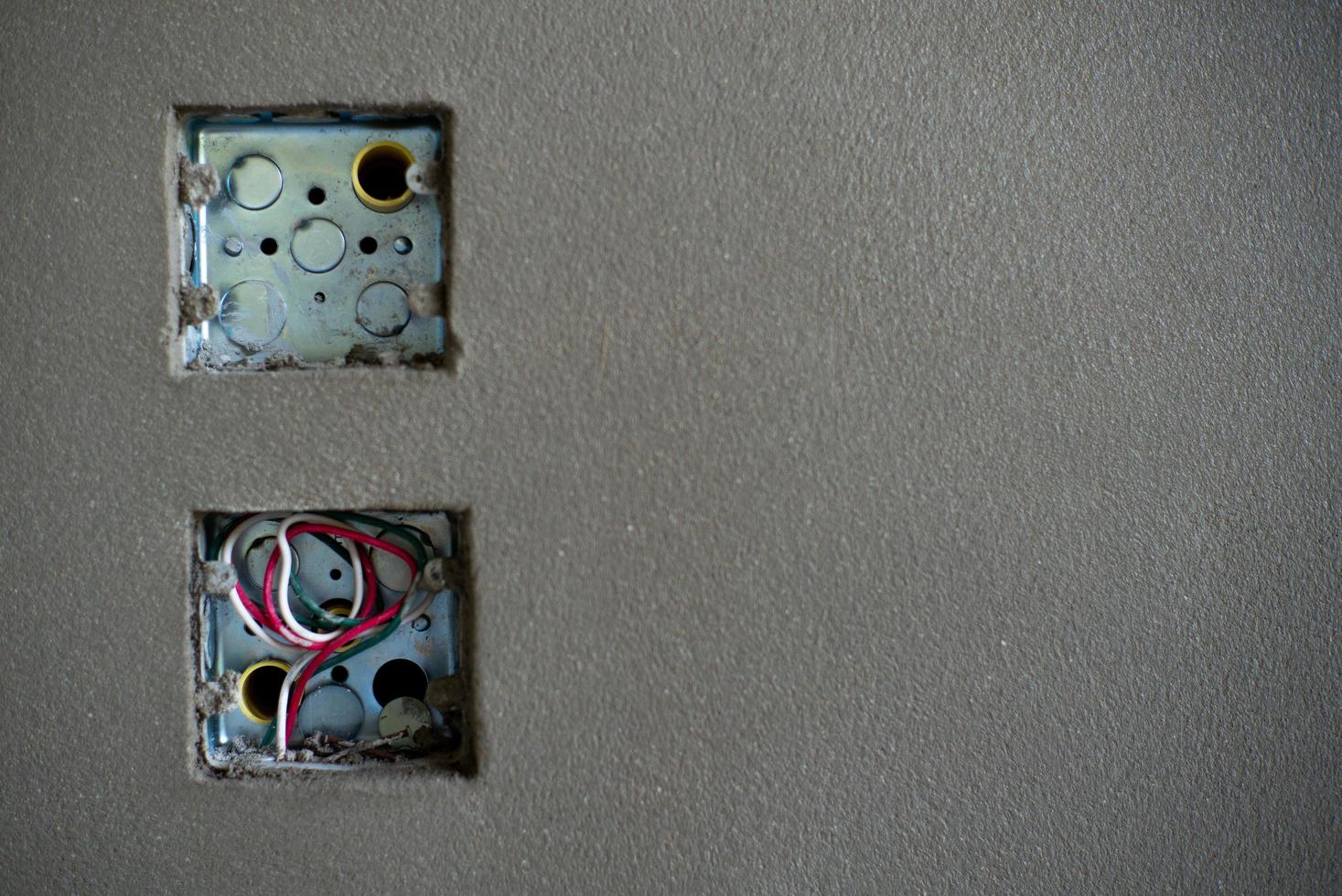 The zinc blocks of electrical outlet under installation photo