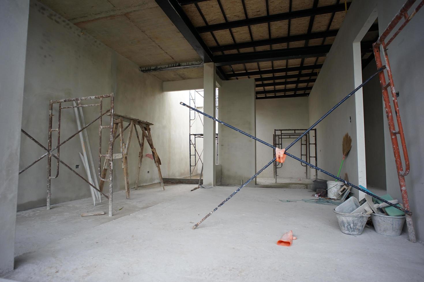 Perspective interior modern design of house under construction. photo