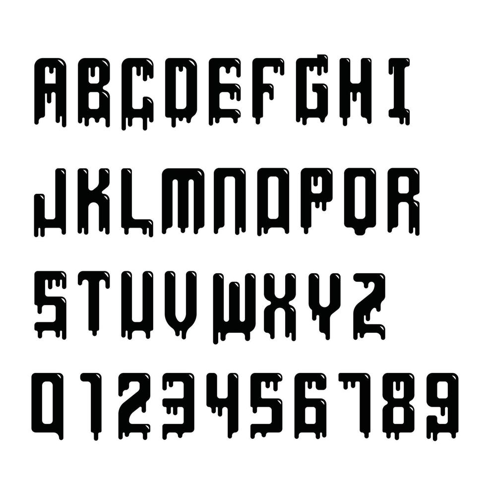 Dripping alphabet Vector illustration.