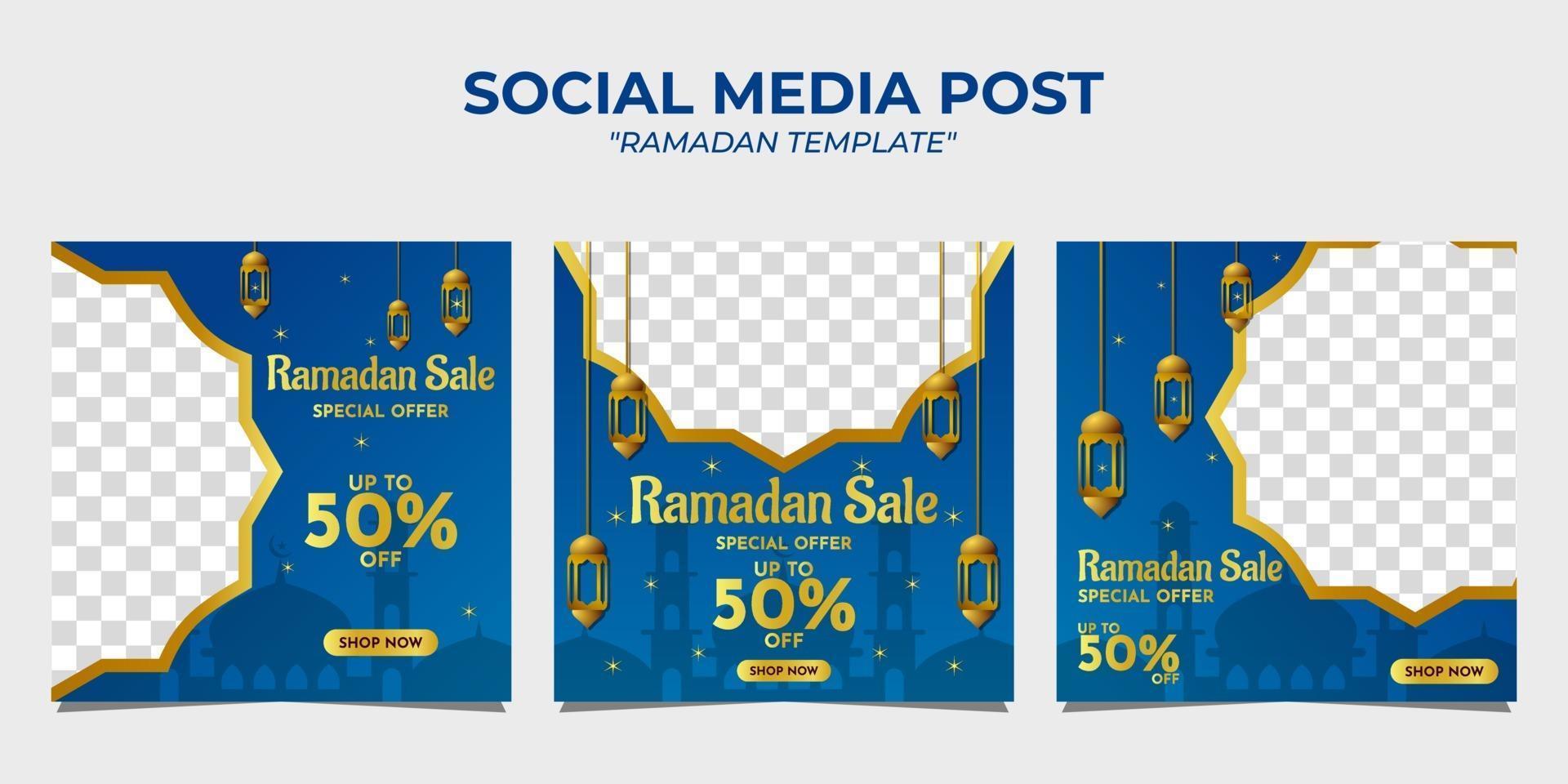 Ramadan sale social media post vector