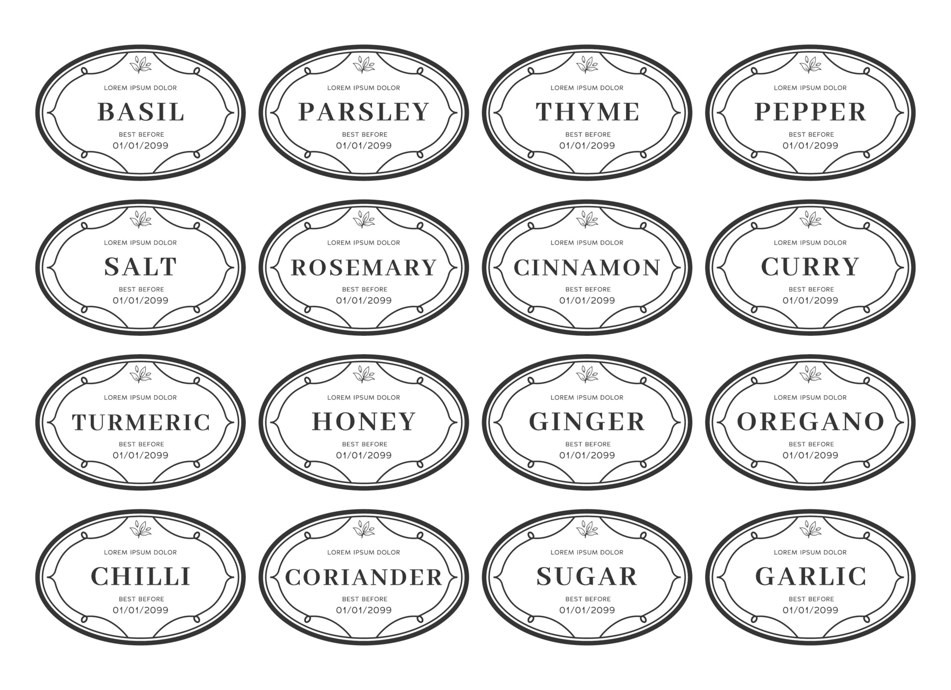 Kitchen Label Template