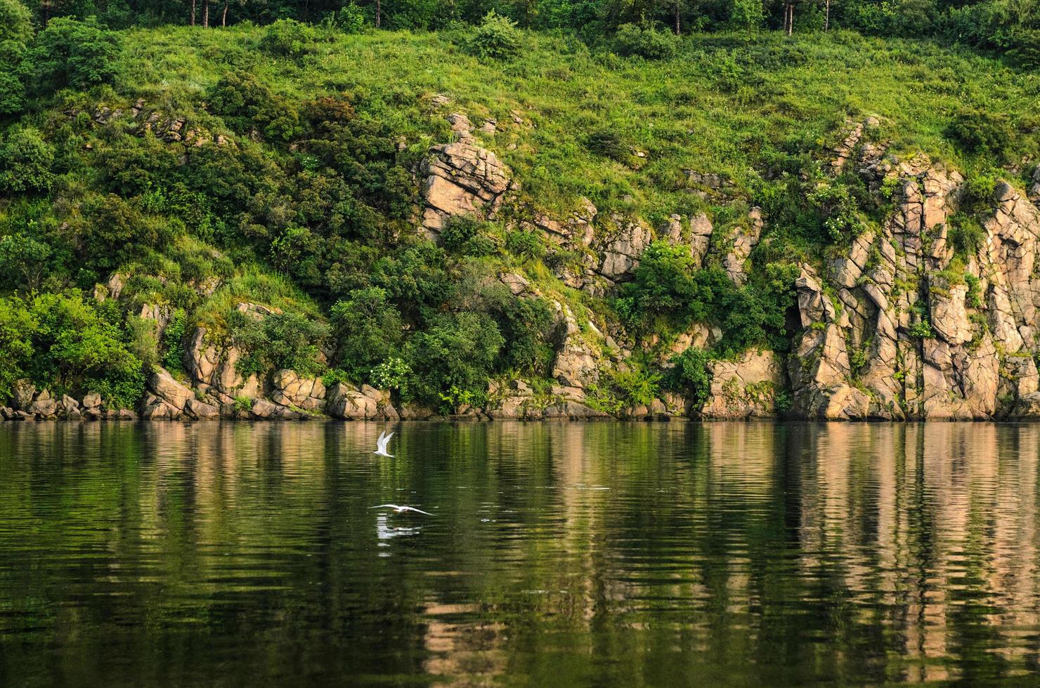 The Rock River in the orange sunset light photo