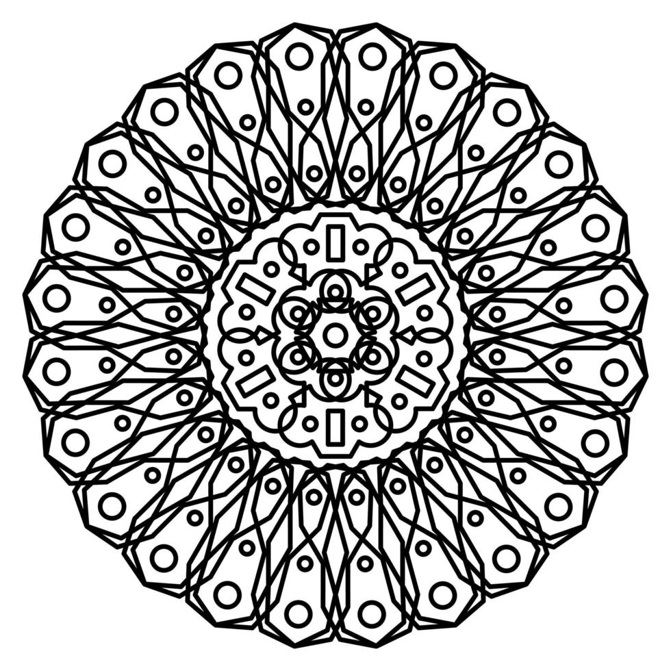 Mandala With Ornaments. Mandala for Coloring book page. vector