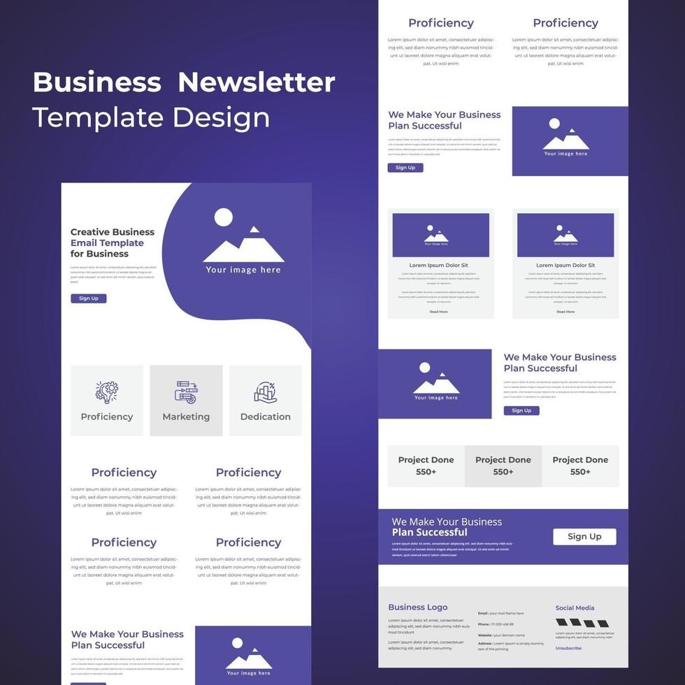 Latest Corporate Business Services Promotional Business Newsletter Template vector