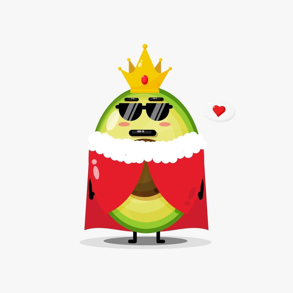 Cute avocado king vector