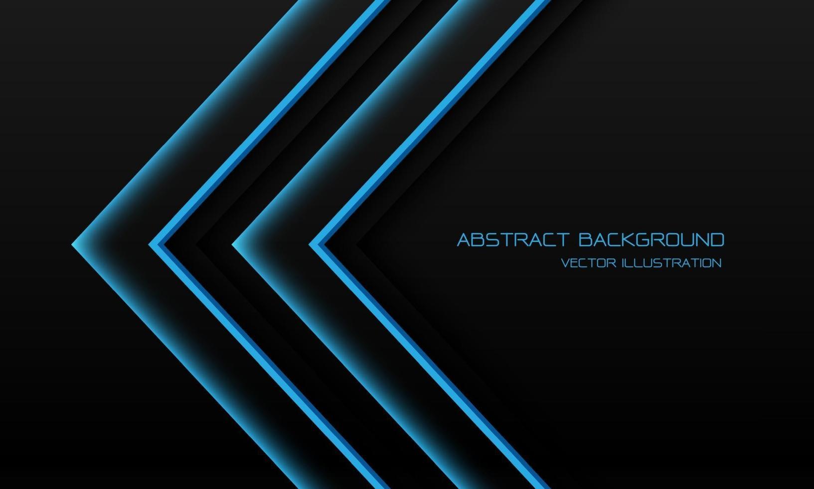 Abstract blue light neon arrow direction on black with blank space design modern futuristic technology background vector illustration.