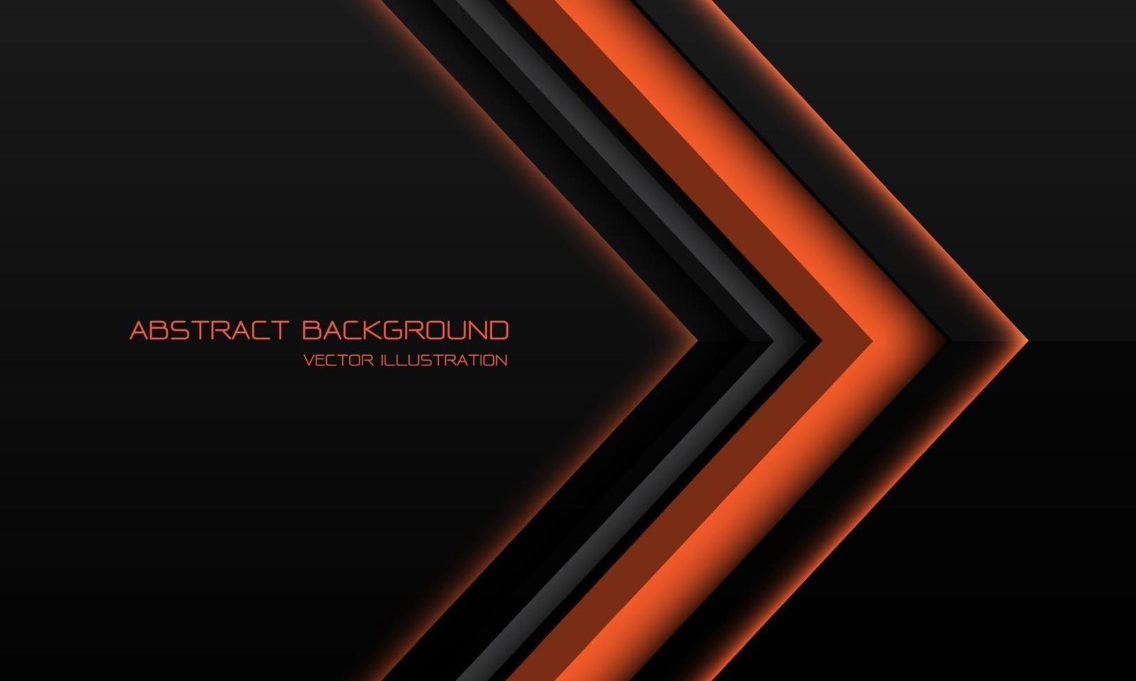 Abstract orange metallic arrow direction on black with blank space design modern futuristic technology background vector illustration.