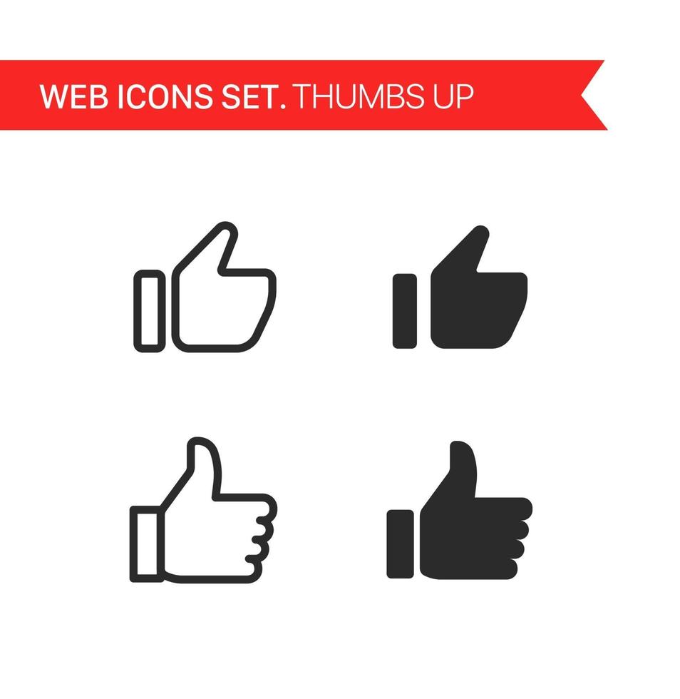 Thumbs up. Thin line icons vector set