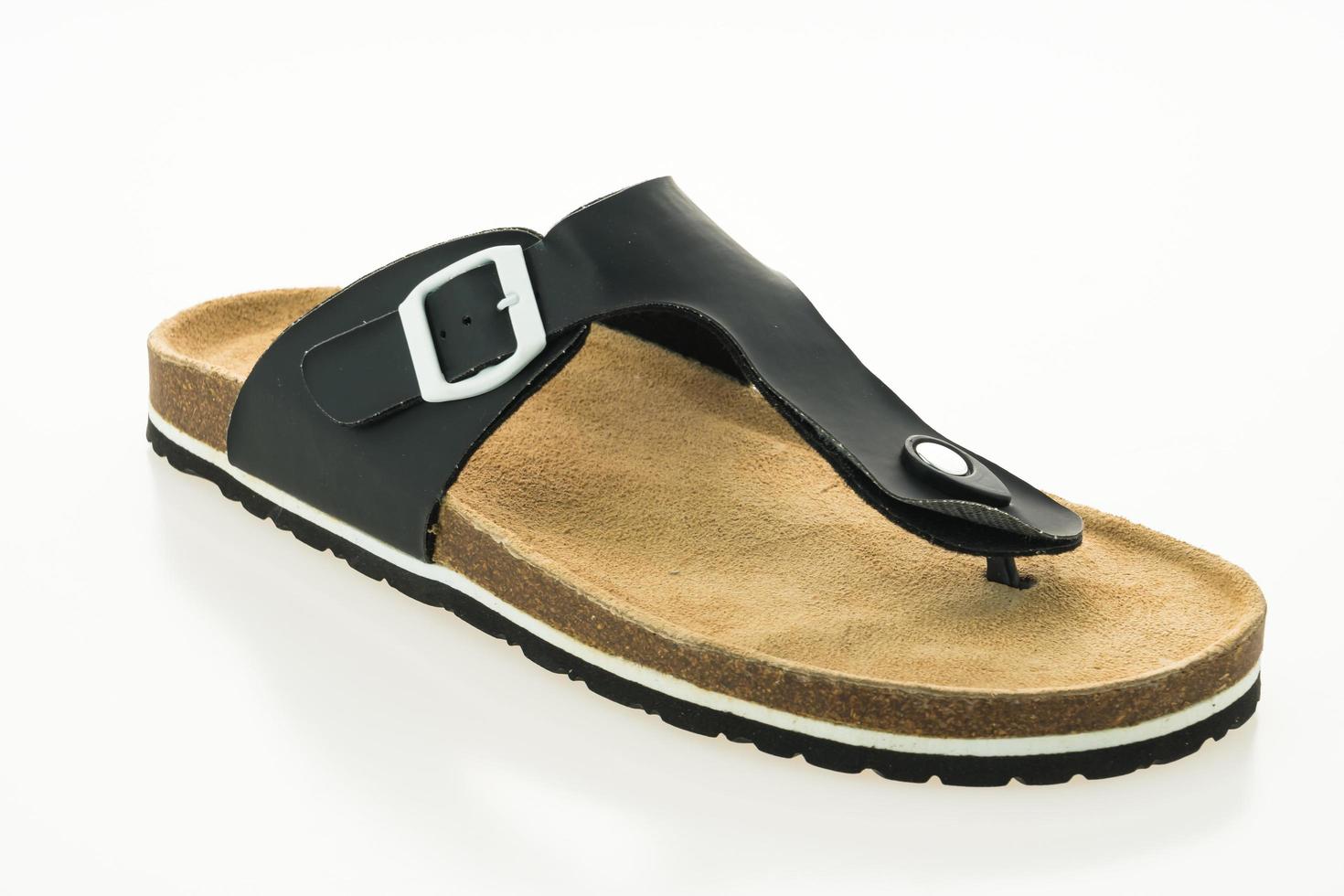 Men leather sandal and flip flop shoes photo