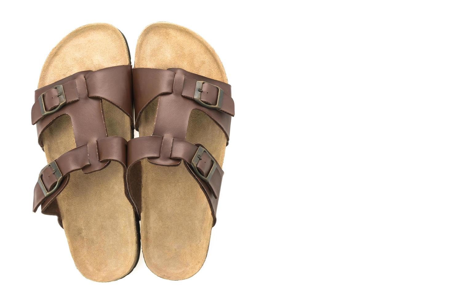Men leather sandal and flip flop shoes photo