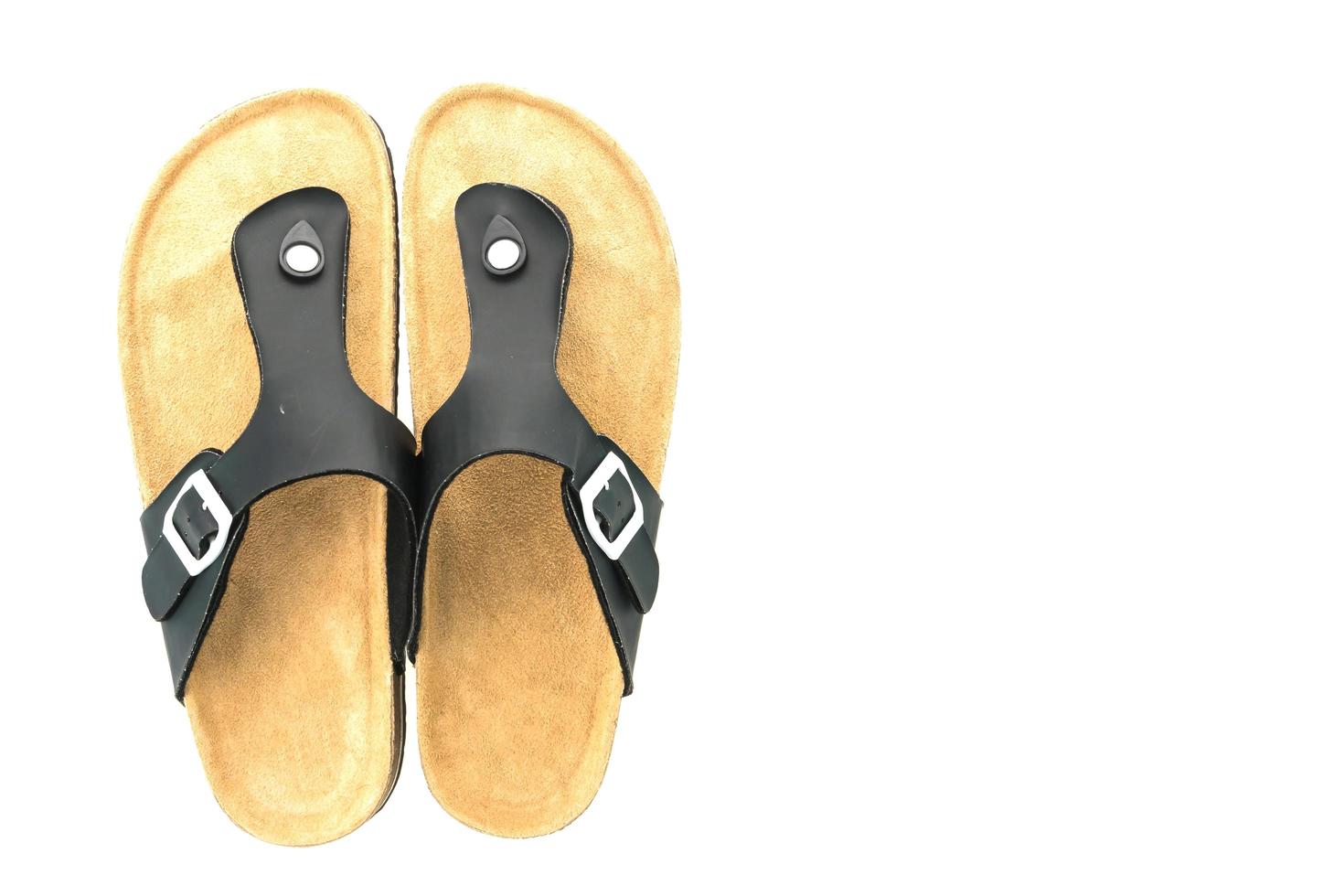 Men leather sandal and flip flop shoes photo