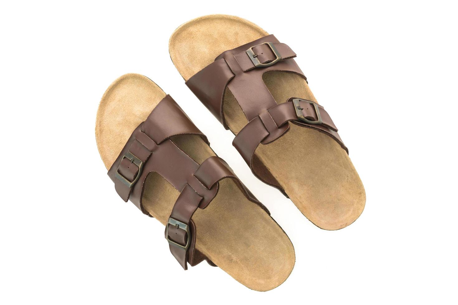 Men leather sandal and flip flop shoes photo