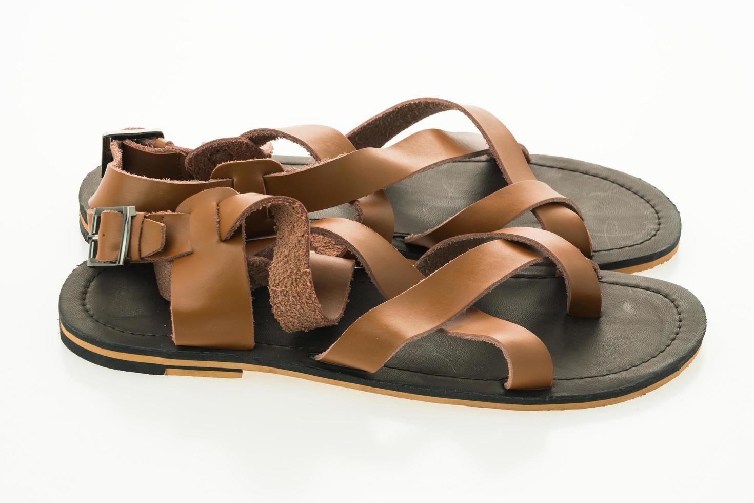 Men leather sandal and flip flop shoes photo