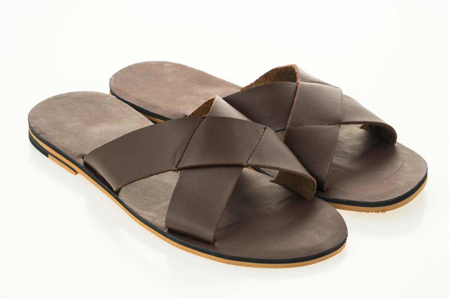Men leather sandal and flip flop shoes photo