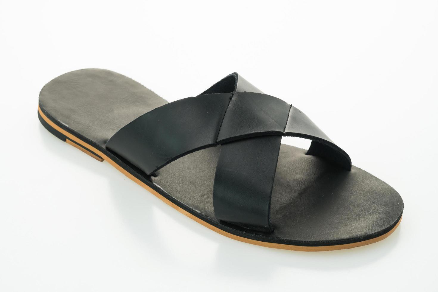 Men leather sandal and flip flop shoes photo