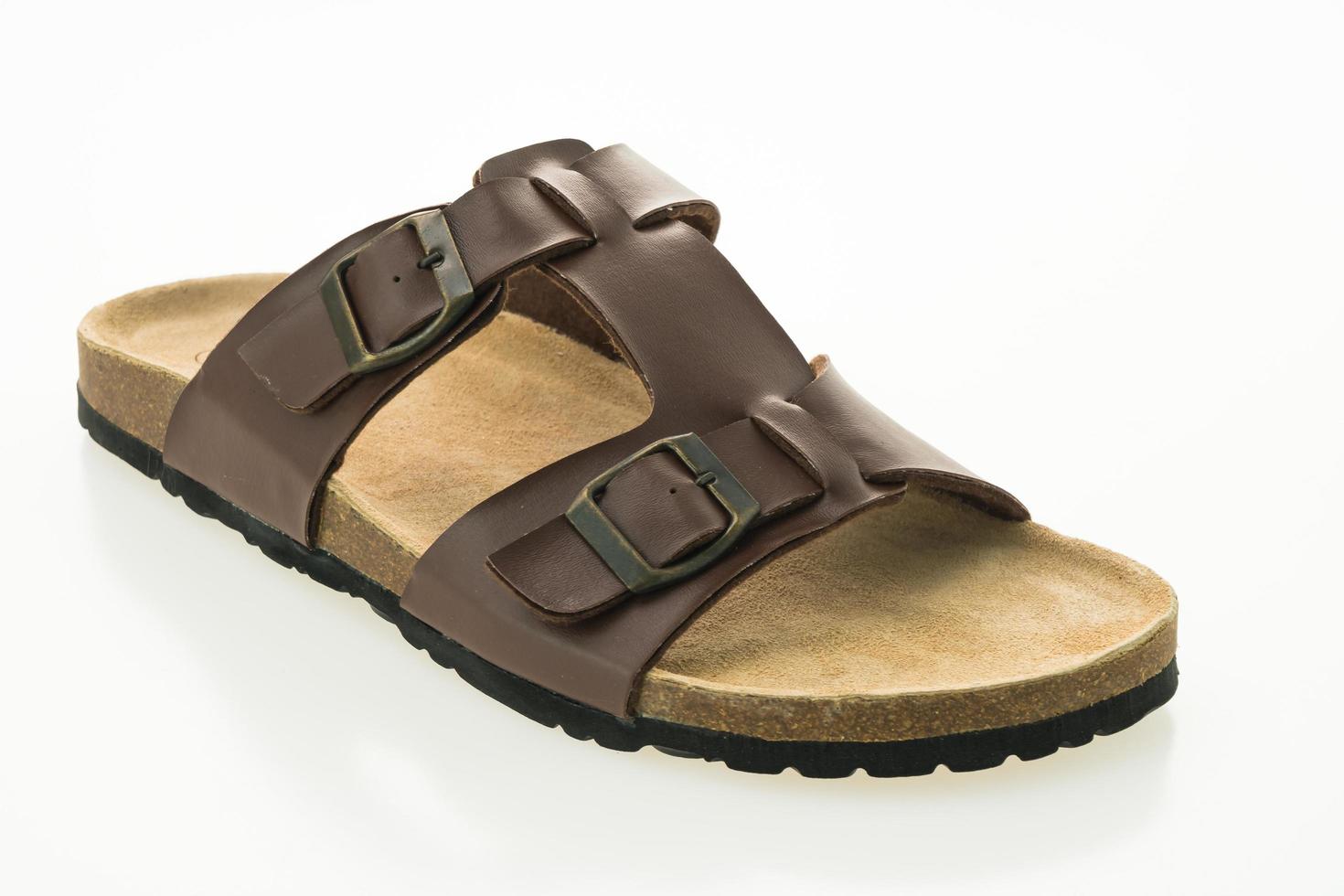Men leather sandal and flip flop shoes photo