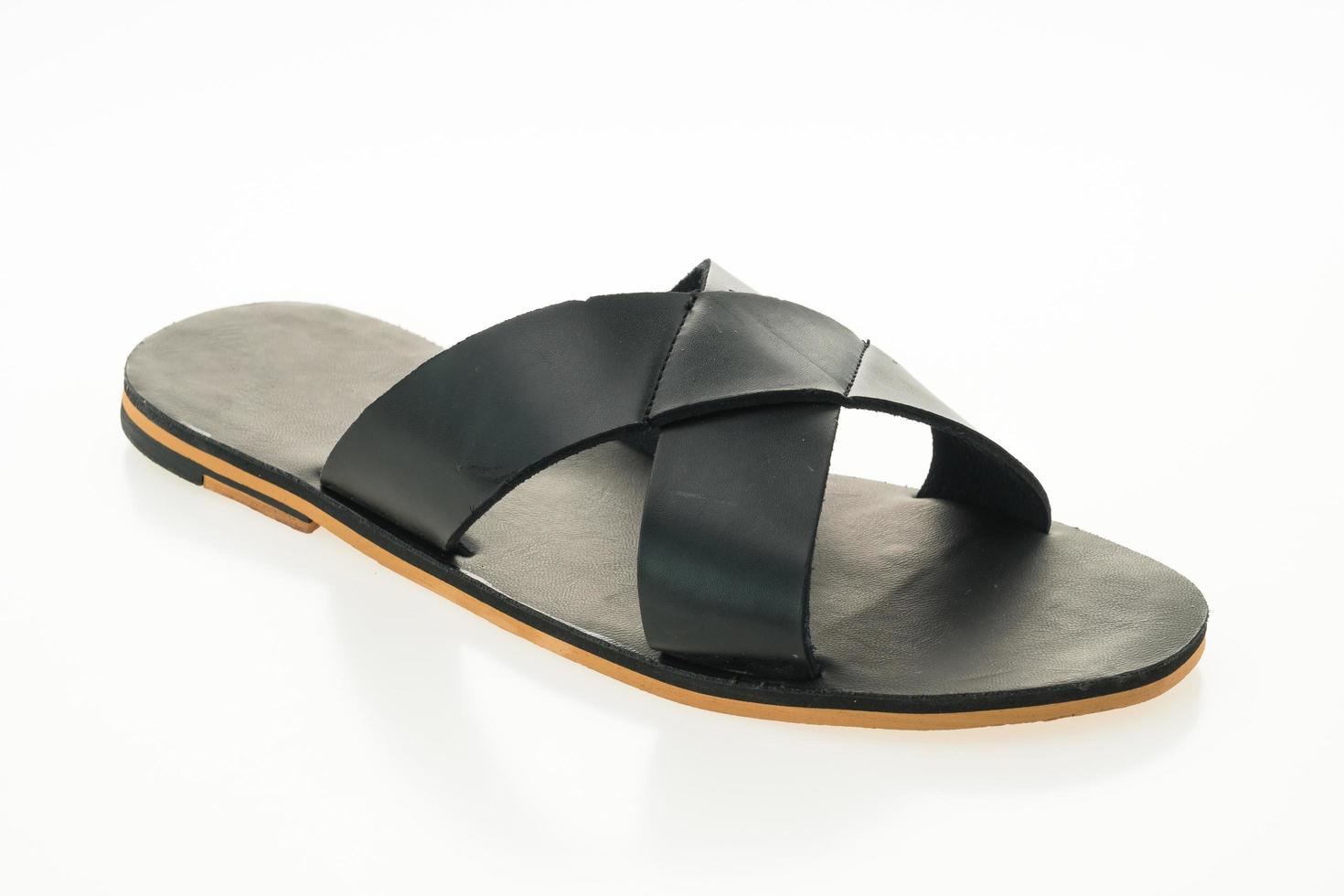 Men leather sandal and flip flop shoes photo