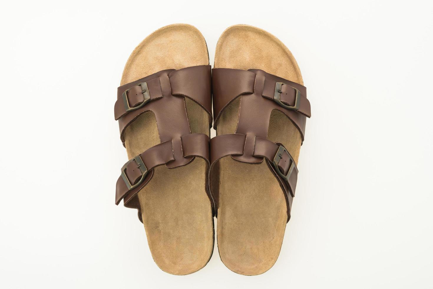 Men leather sandal and flip flop shoes photo