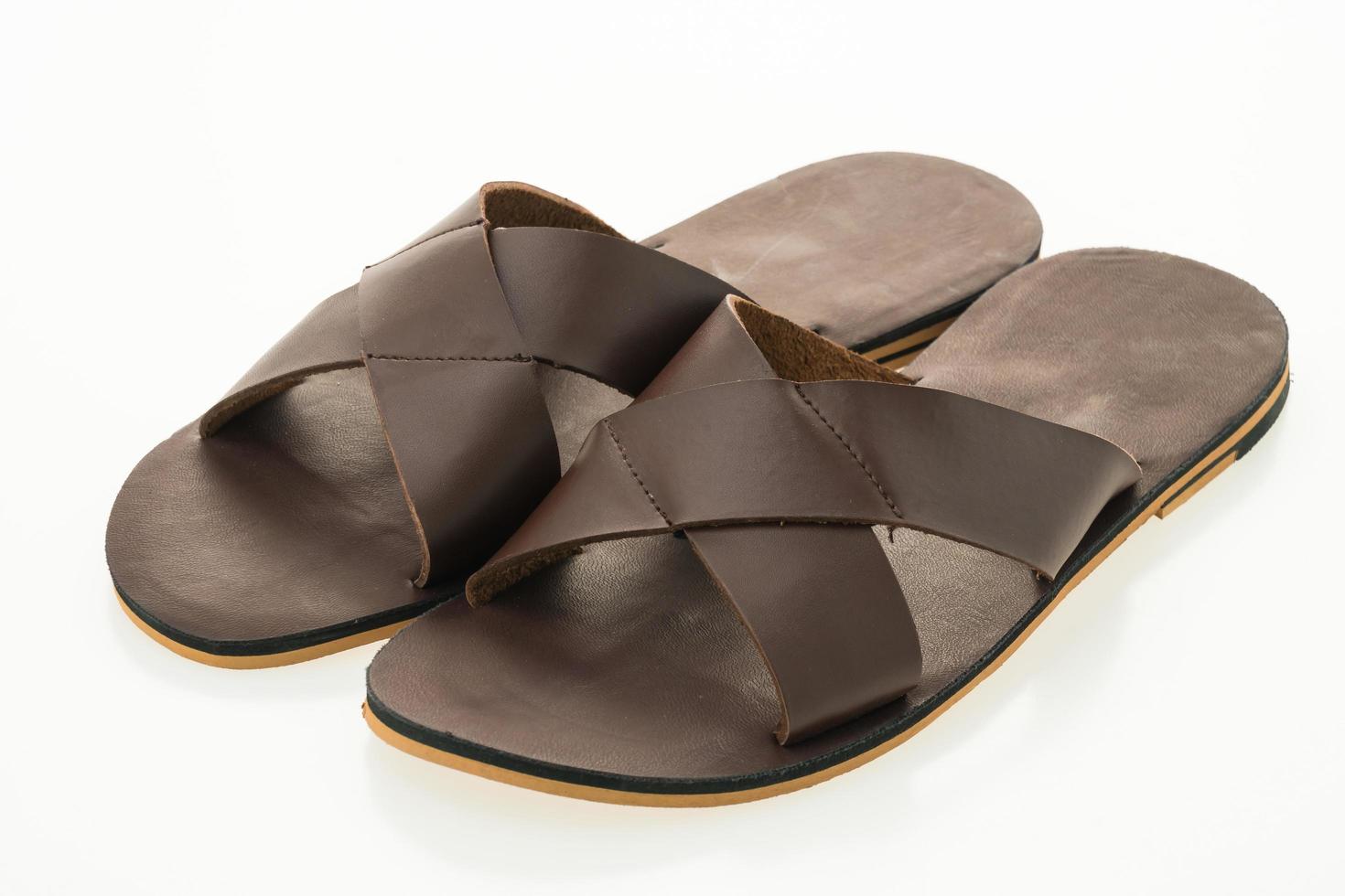Men leather sandal and flip flop shoes photo