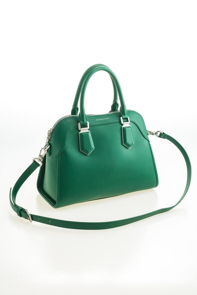 Beautiful elegance and luxury fashion green handbag photo