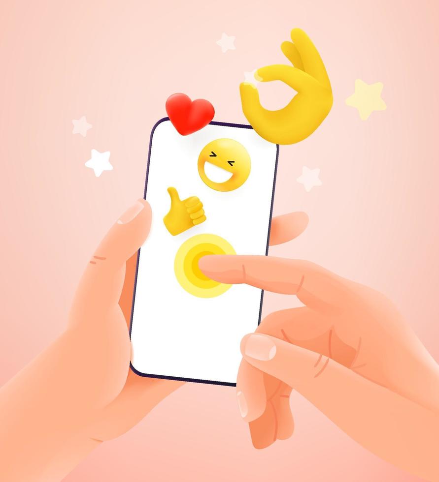 Using social network with emoticons vector