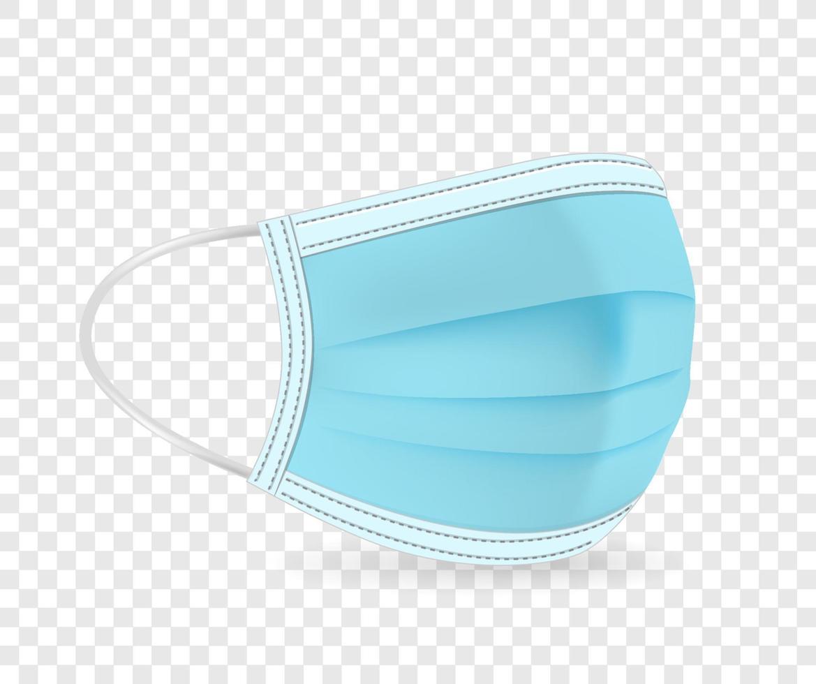 Blue protective face mask vector illustration