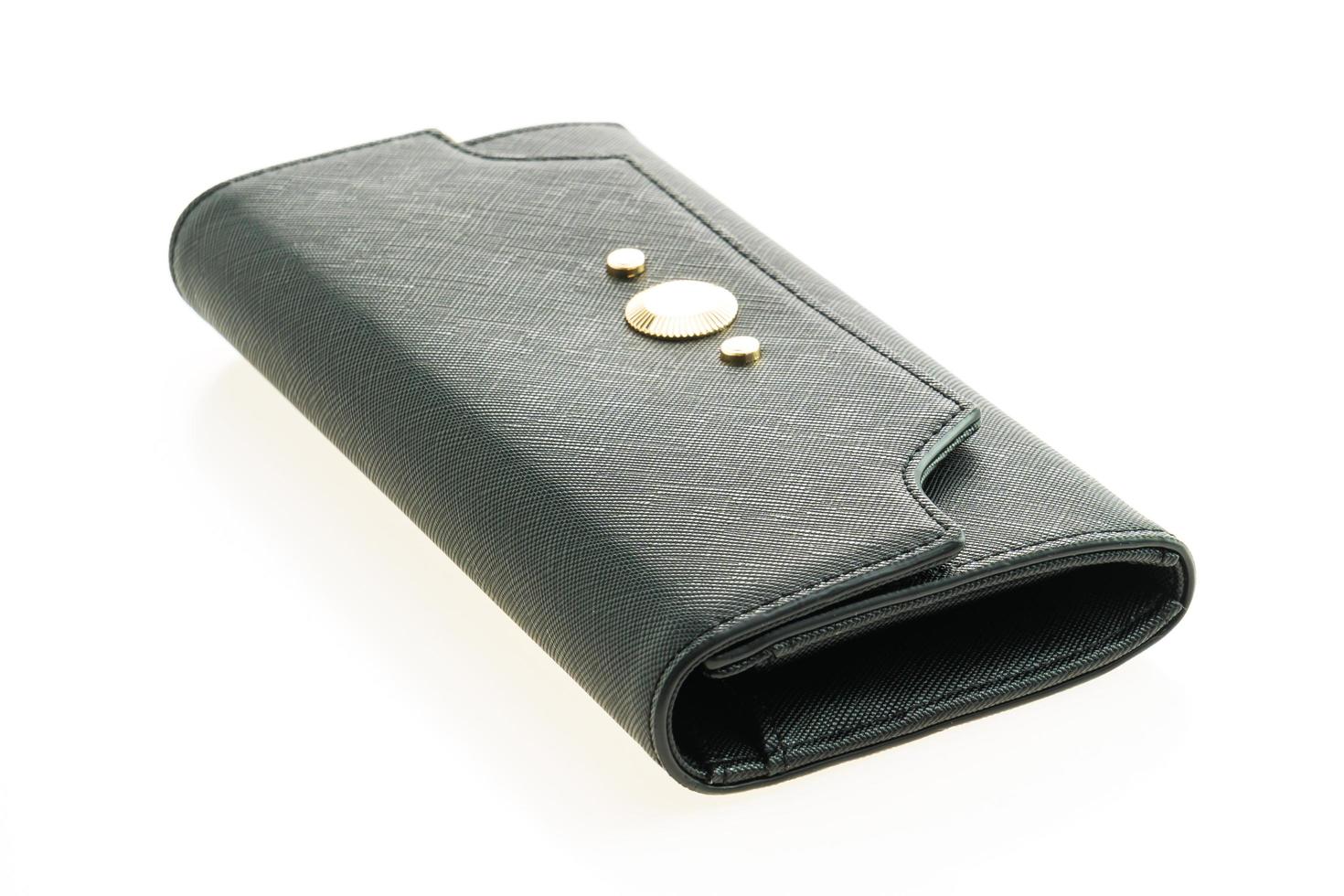 Black leather woman wallet photo