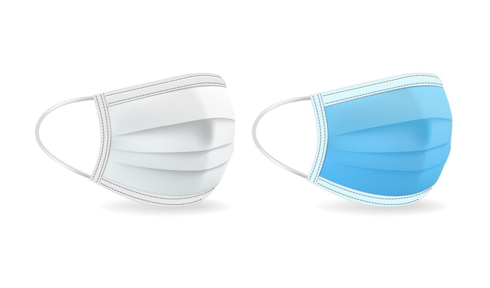 Protection face mask vector set on white backgrpund