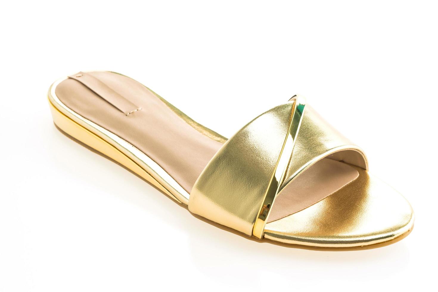 Beautiful gold sandal shoes photo