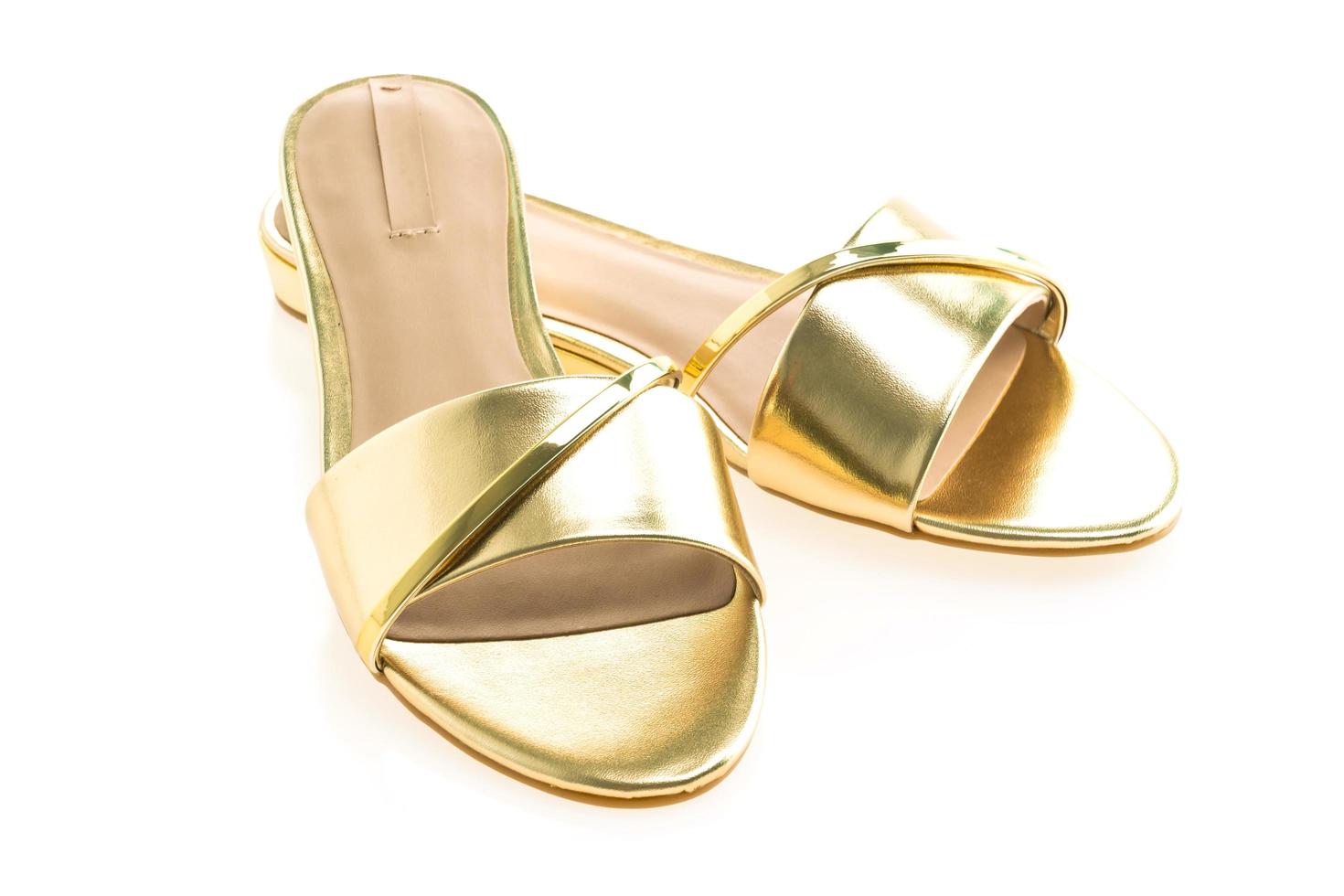 Beautiful gold sandal shoes photo