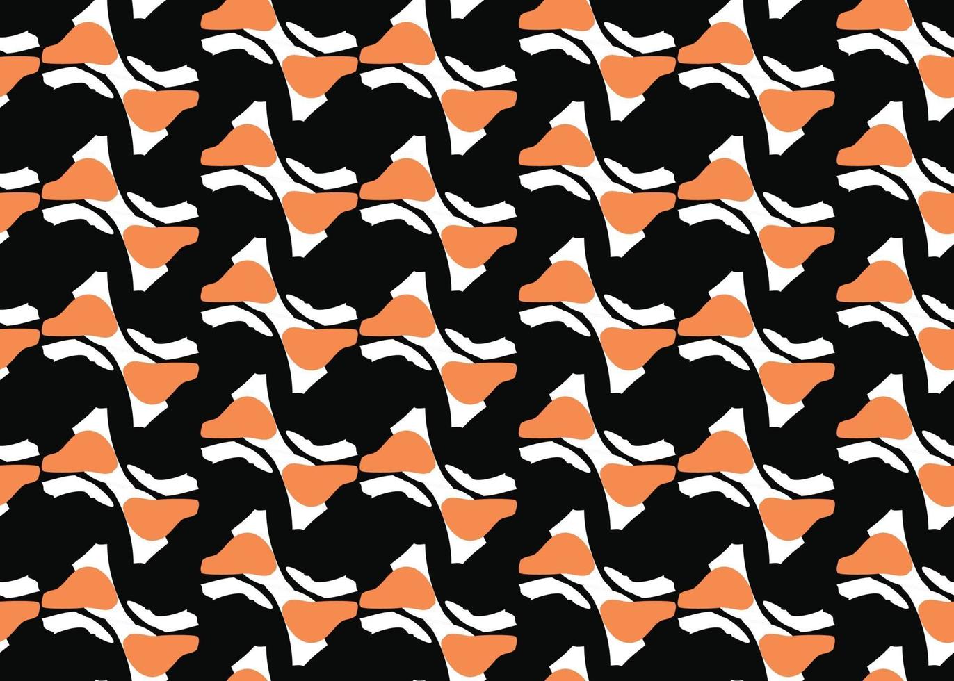 Vector texture background, seamless pattern. Hand drawn, black, orange, white colors.