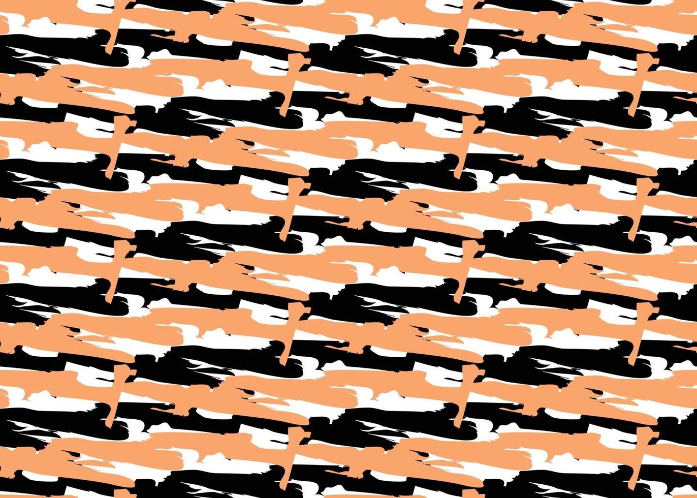 Vector texture background, seamless pattern. Hand drawn, orange, black, white colors.