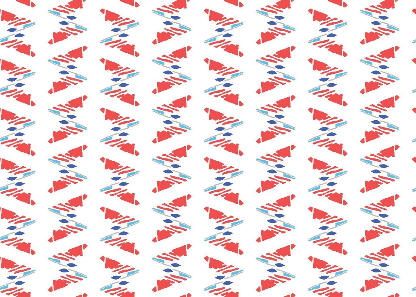 Vector texture background, seamless pattern. Hand drawn, red, blue, white colors.