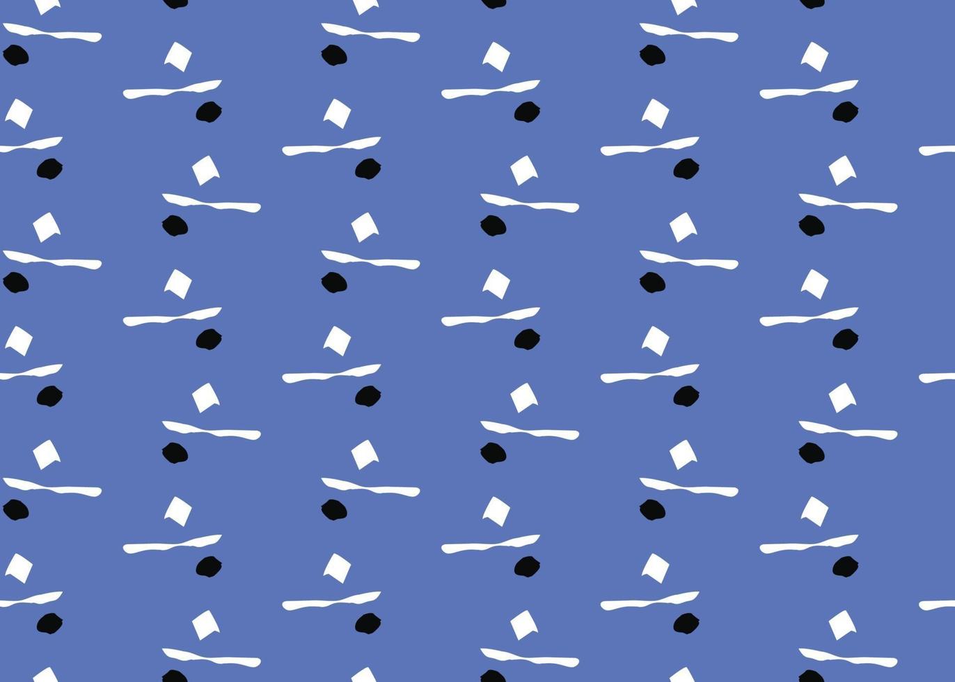 Vector texture background, seamless pattern. Hand drawn, blue, white, black colors.