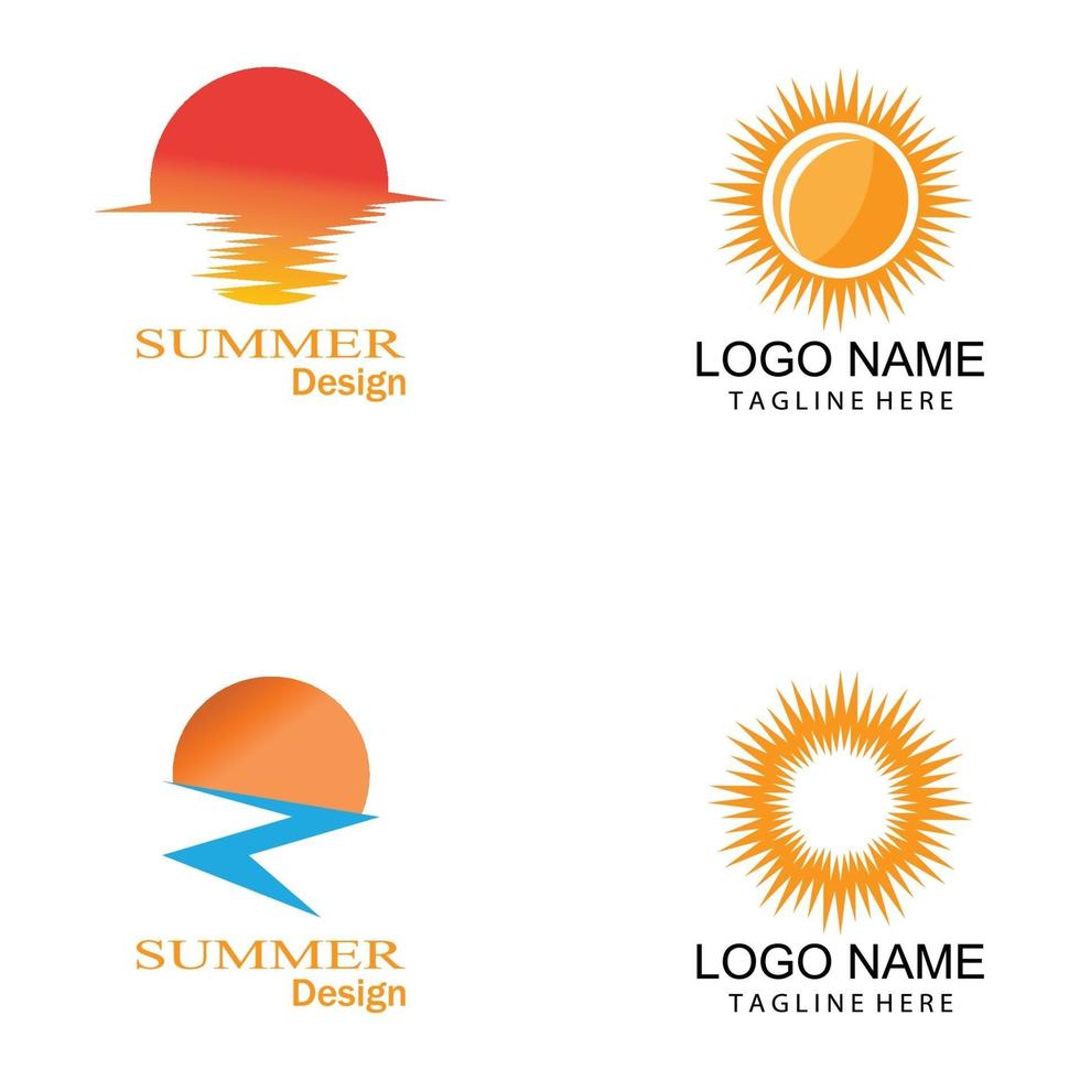 diseño de plantilla de logotipo de icono de ilustración de vector de sol