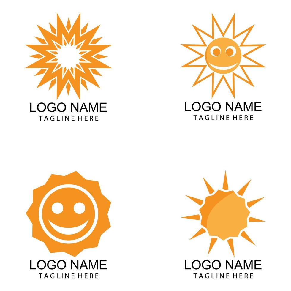 diseño de plantilla de logotipo de icono de ilustración de vector de sol