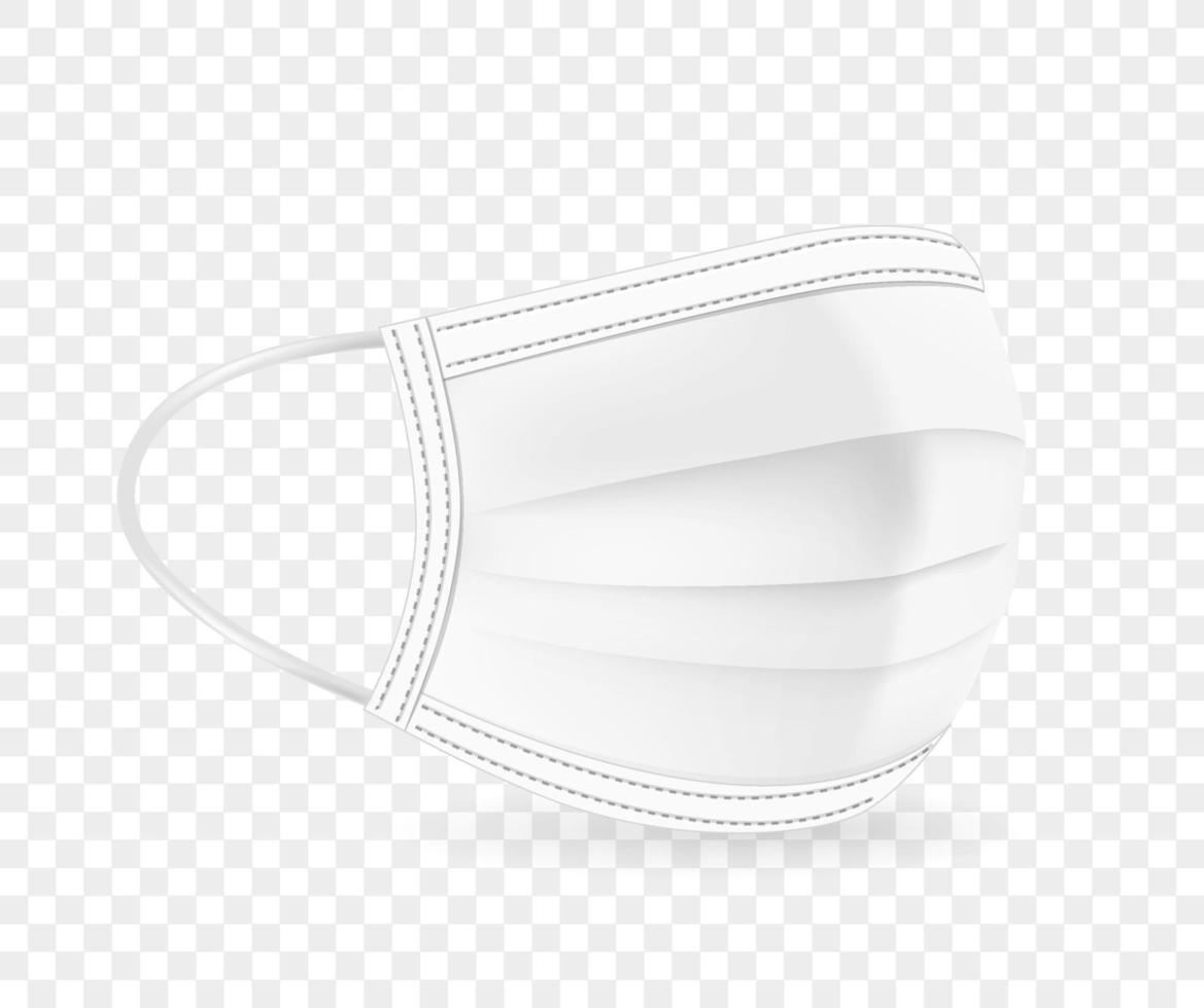 White protective face mask vector illustration 2235624 Vector Art at