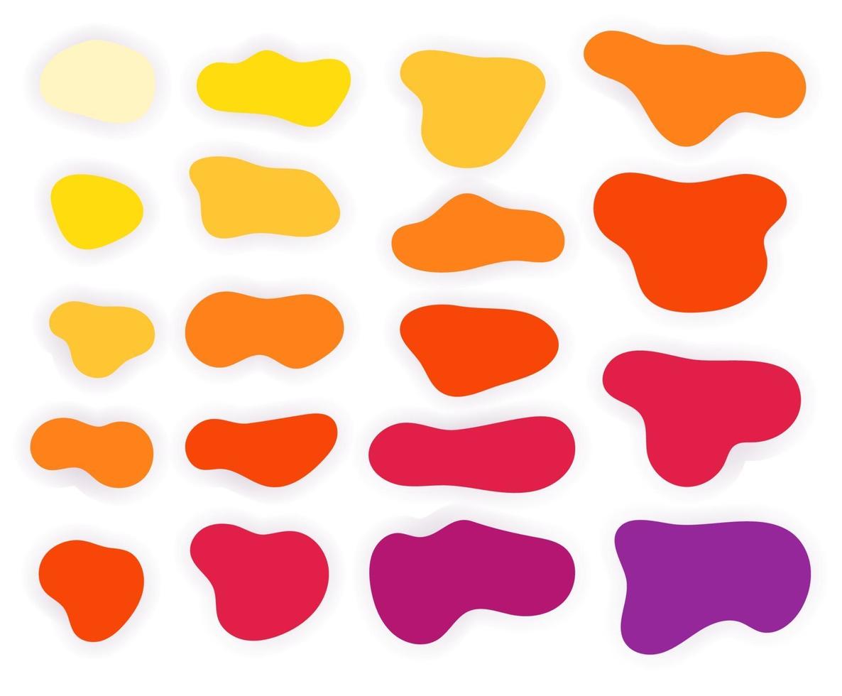 Abstract color patches with shadows. Vector elements for design