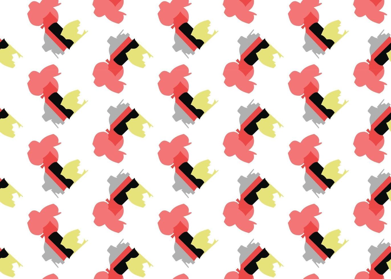 Vector texture background, seamless pattern. Hand drawn, red, black, grey, yellow, white colors.