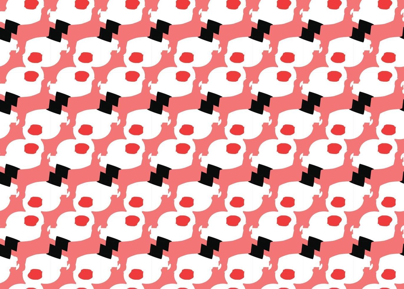Vector texture background, seamless pattern. Hand drawn, red, white, black colors.
