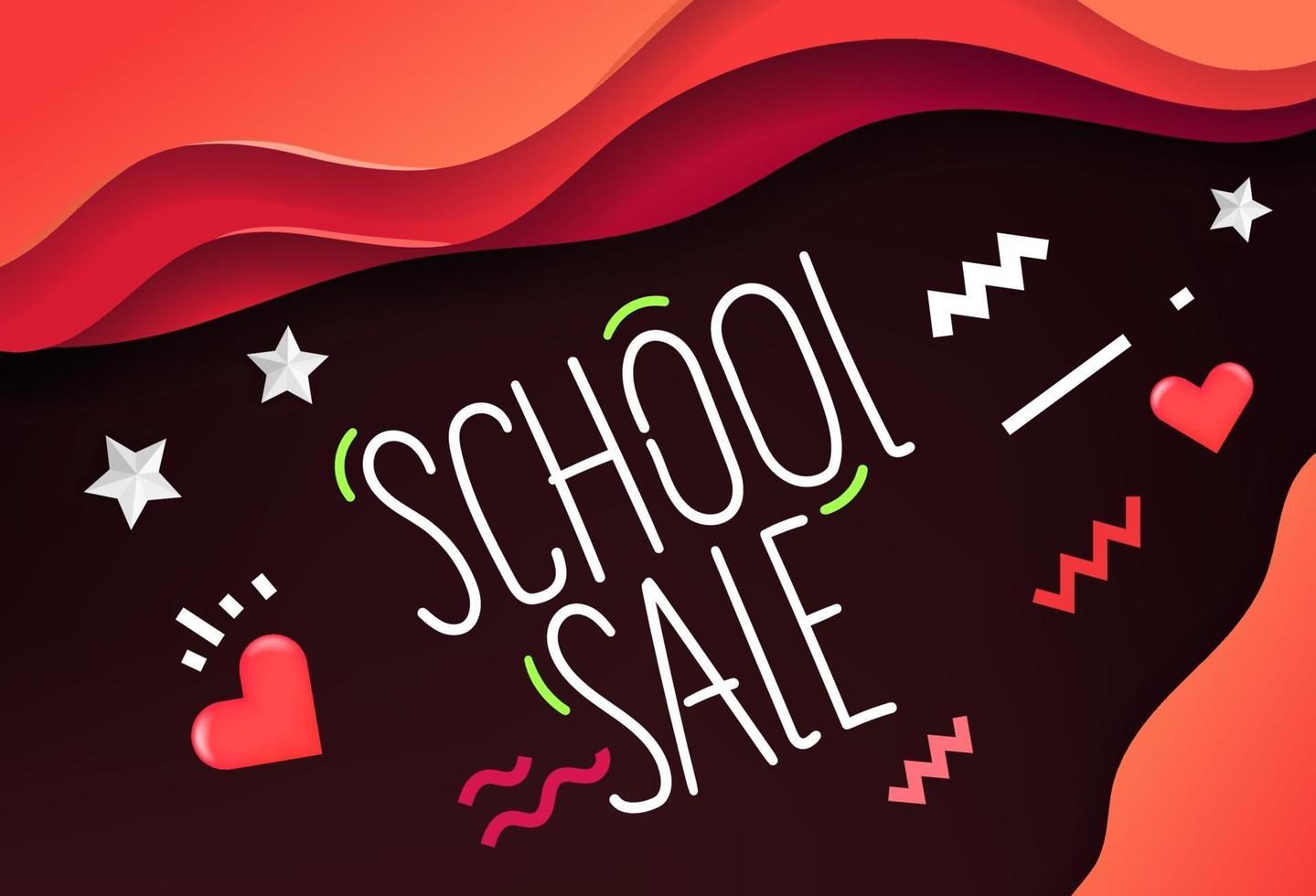 School sale banner design template vector