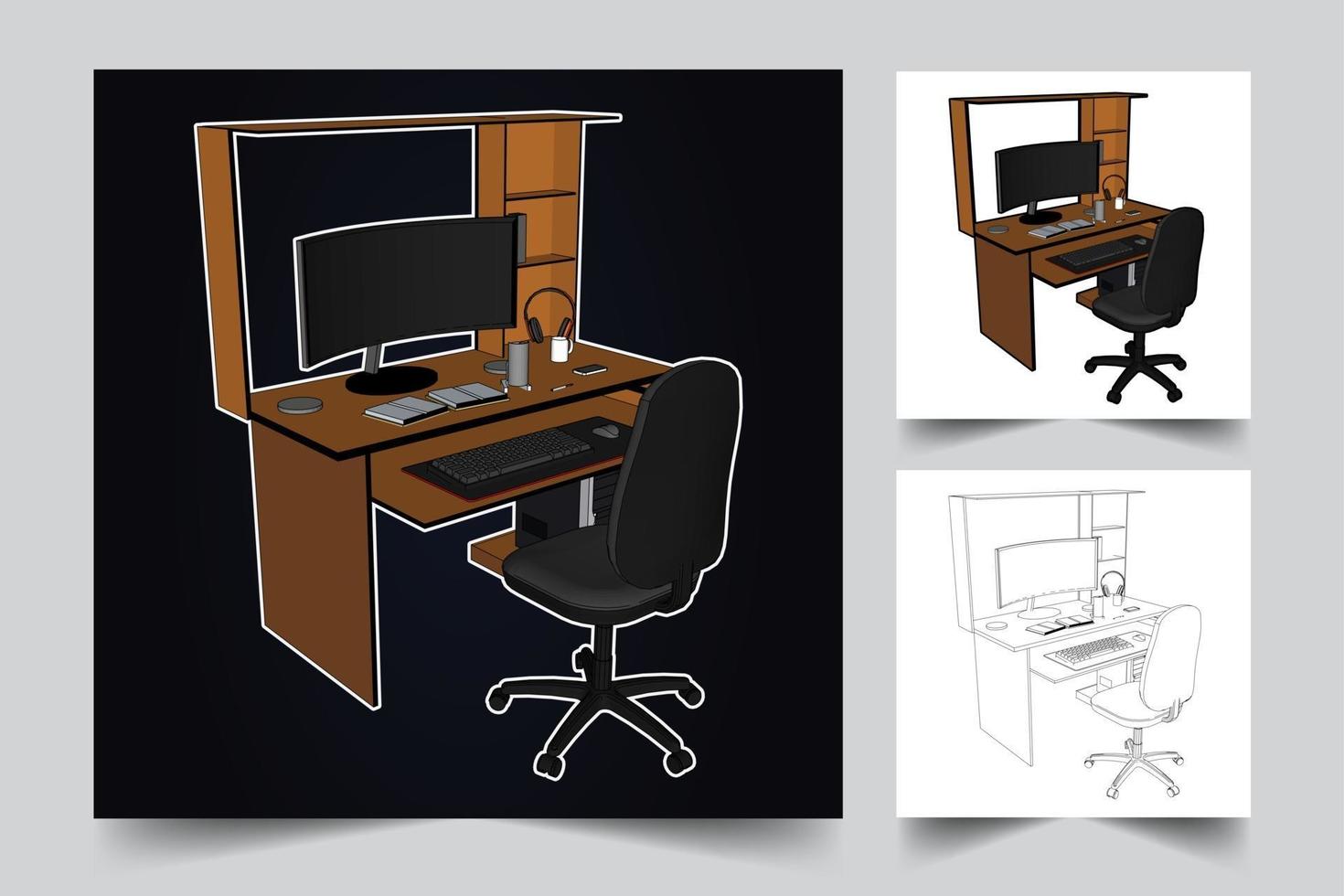 Personal Desktop Illustration vector