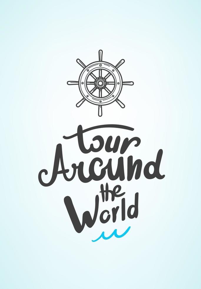 gira alrededor del mundo. logotipo de viaje vector