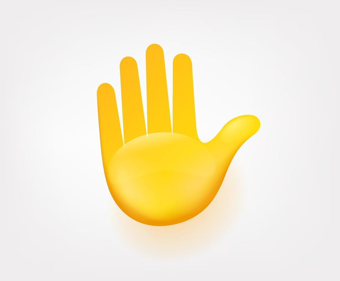 mano humana. señal de stop, concepto, vector, emoji, aislado, blanco, plano de fondo vector