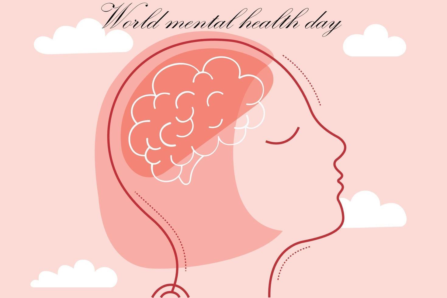 salud mental mundial. ilustración vectorial. salud mental vector