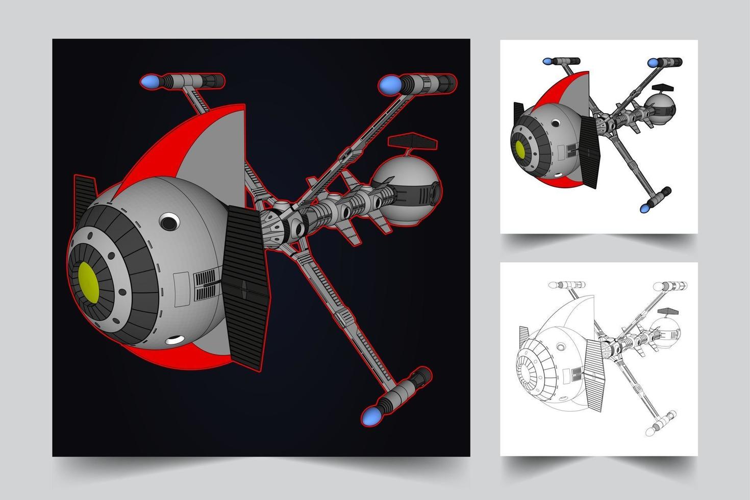 space satellite illustration vector
